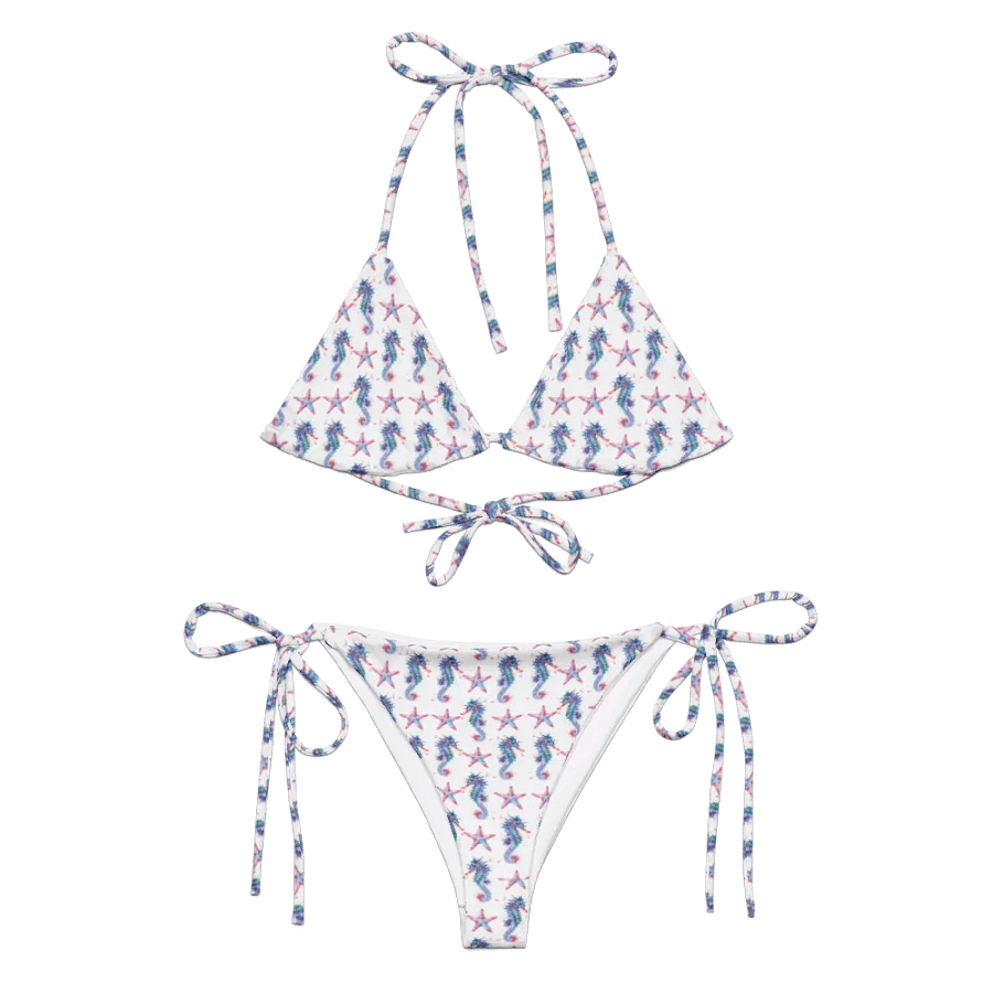 Watercolour Seahorse And Starfish Pattern Bikini Set product image (3)