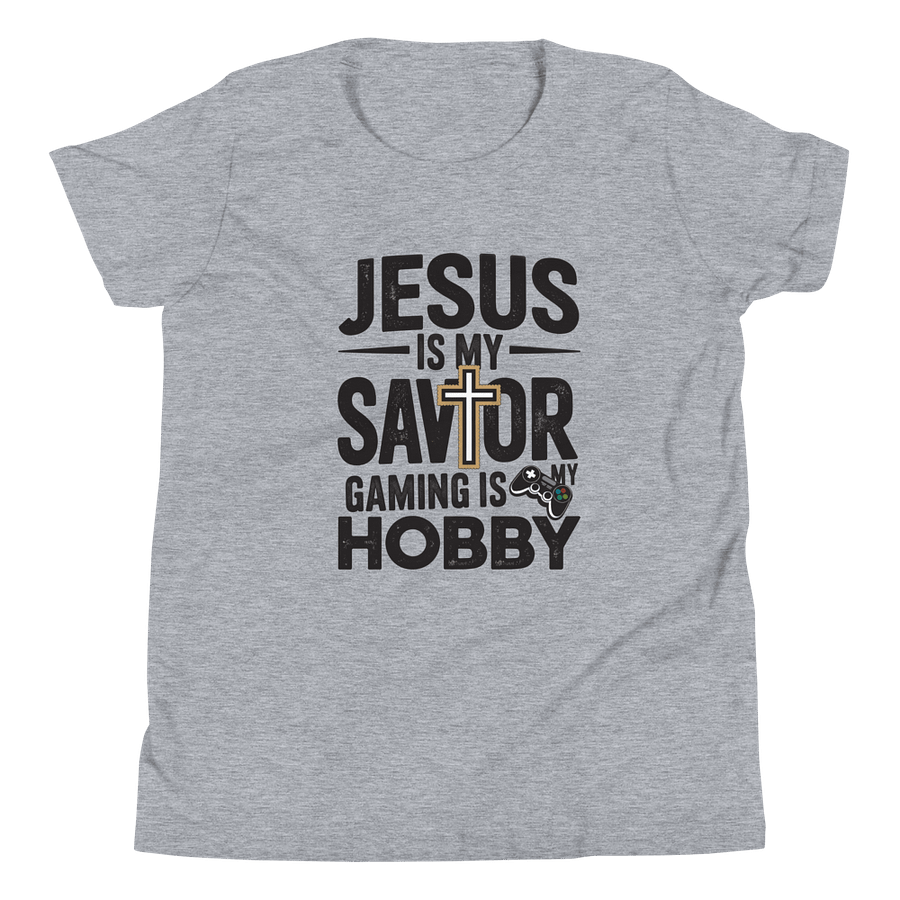 'Jesus is my Savior, gaming is my hobby' Youth T-Shirt product image (26)