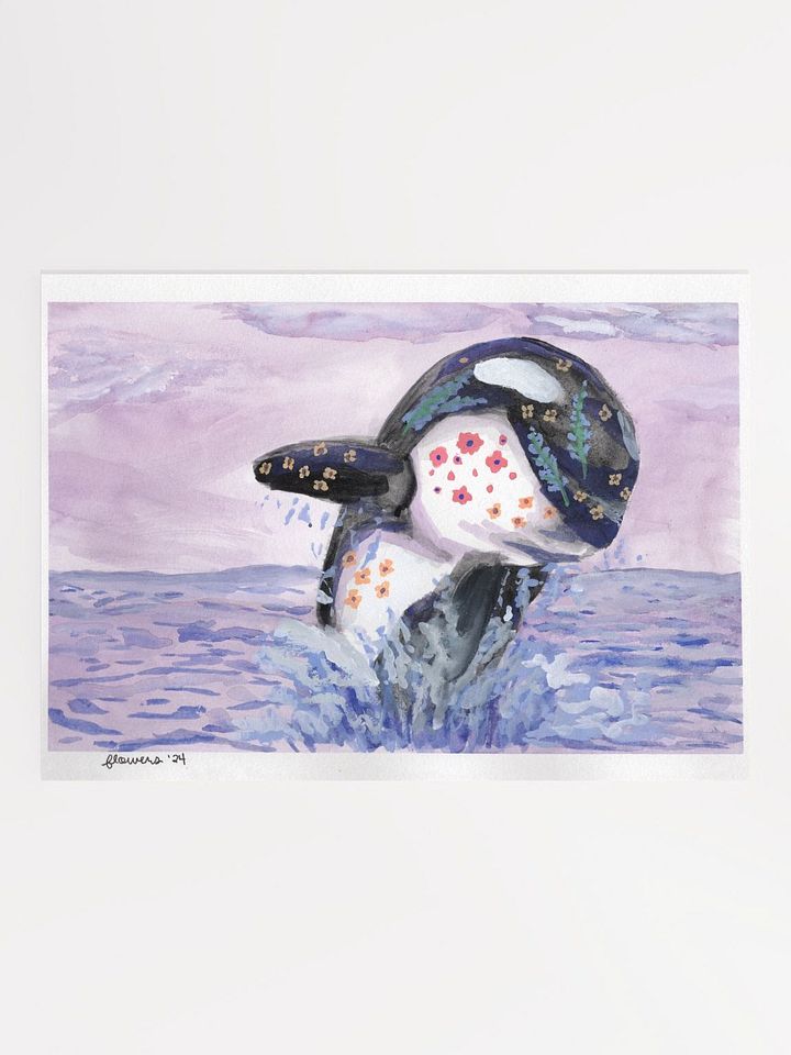 floral orca 06 - gouache - print product image (1)