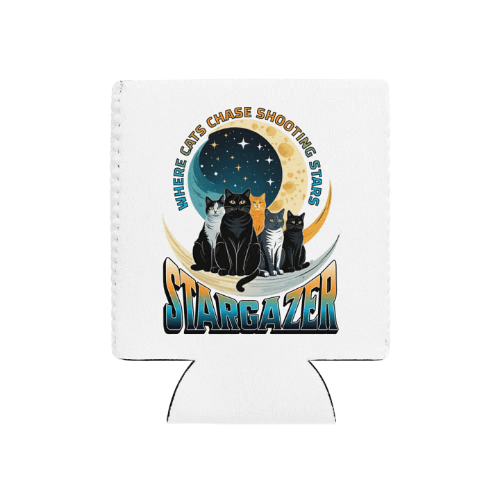 Where Cats Chase Shooting Stars Stargazer Can Cooler product image (1)