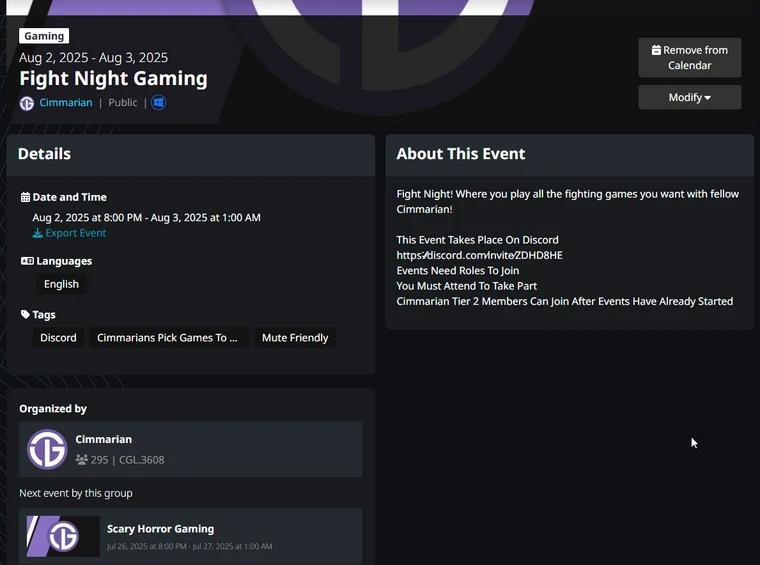 You can see the whole event details on the website