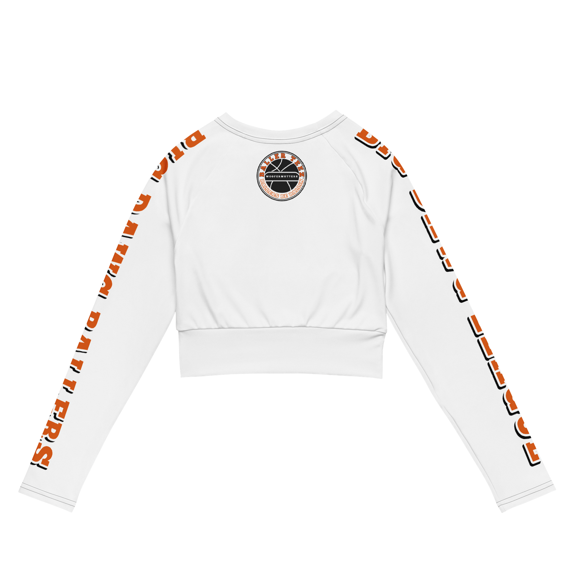 Long Sleeve White Crop Top Shih-Tzu Big Dawg Baller product image (6)