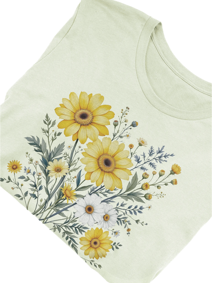 Daisy Serenade Wildflower T-Shirt, Vintage Floral Nature Tee, Botanical Sunflower Print Shirt, Cottagecore Aesthetic, Gift for Garden Lovers product image (2)
