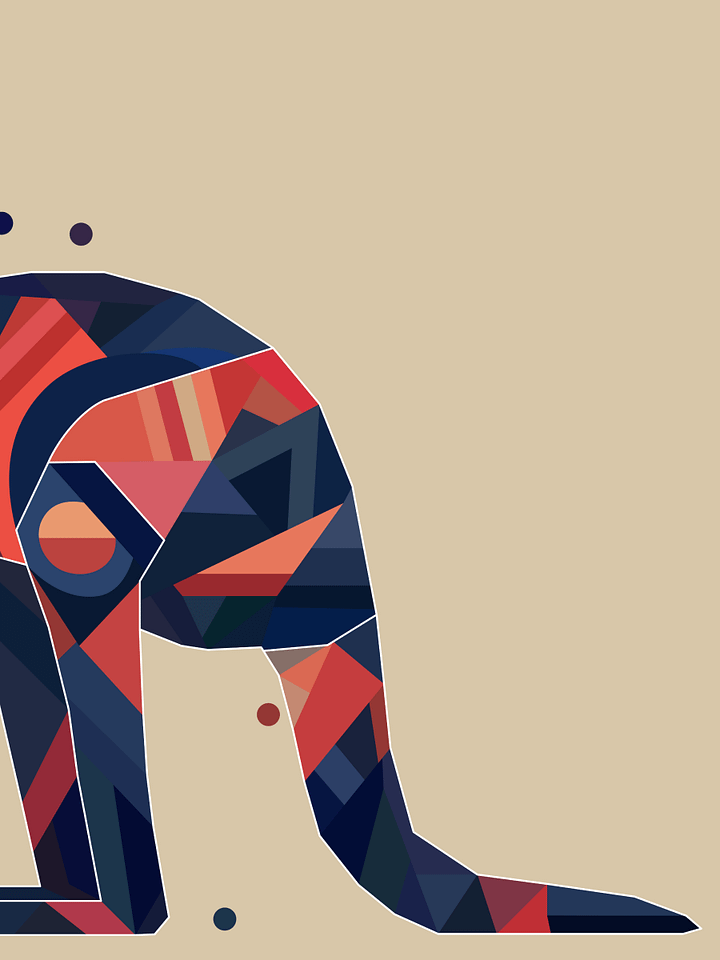 Free Geometric Kangaroo PNG Art - Transparent Background, Low Poly Marsupial Illustration product image (2)