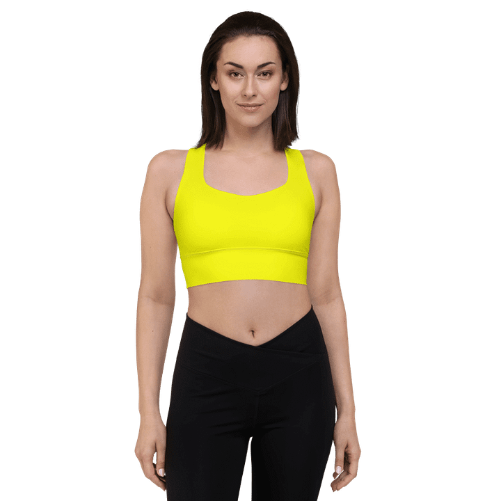 Plain Color Yellow Longline Sports Bra product image (1)