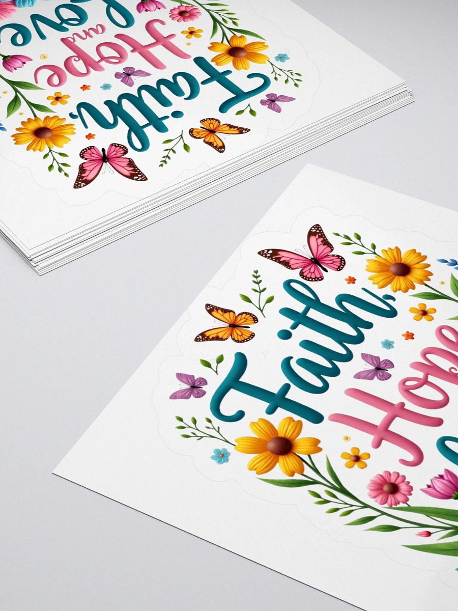 Faith, Hope, and Love Floral Stickers product image (12)