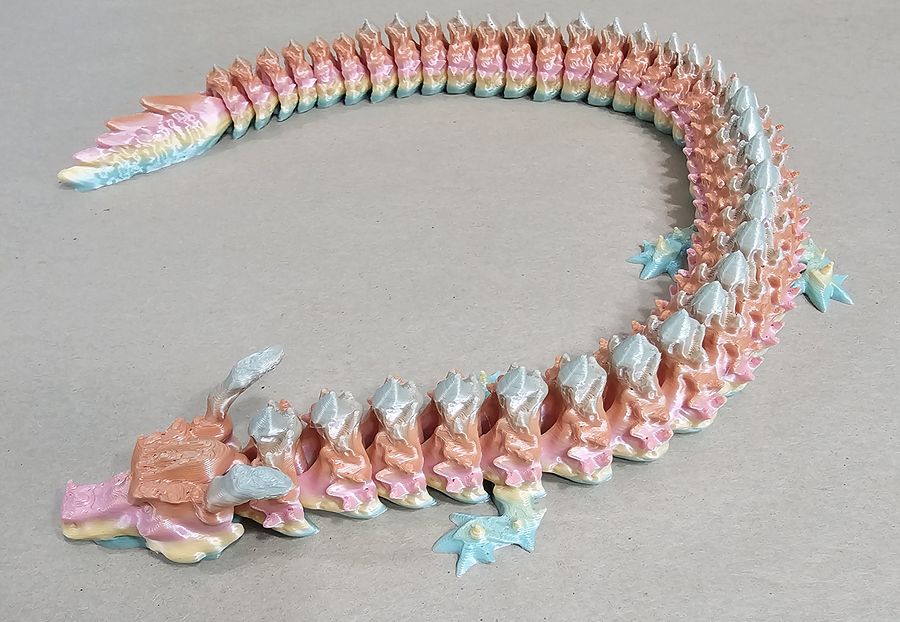 Flexi Dragon Toy – Articulated Fidget Dragon in Multiple Colors – 3D Printed Fantasy Creature Gift for Kids & Adults product image (8)