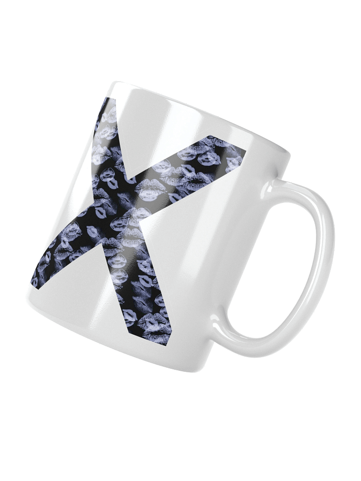 Black X Light Blue Lipstick Kisses | Glossy White Mug product image (4)