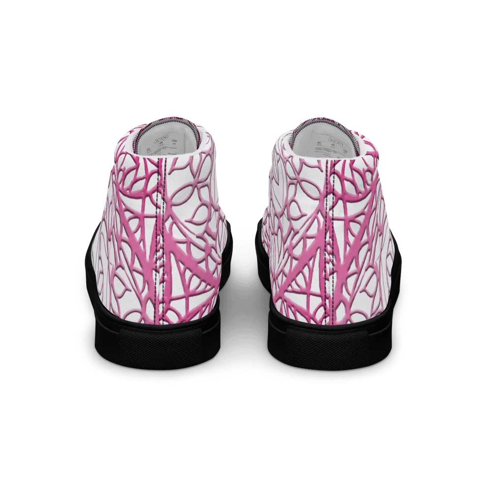 Ornate Pink Mandala Women's High Top Canvas Shoes product image (8)