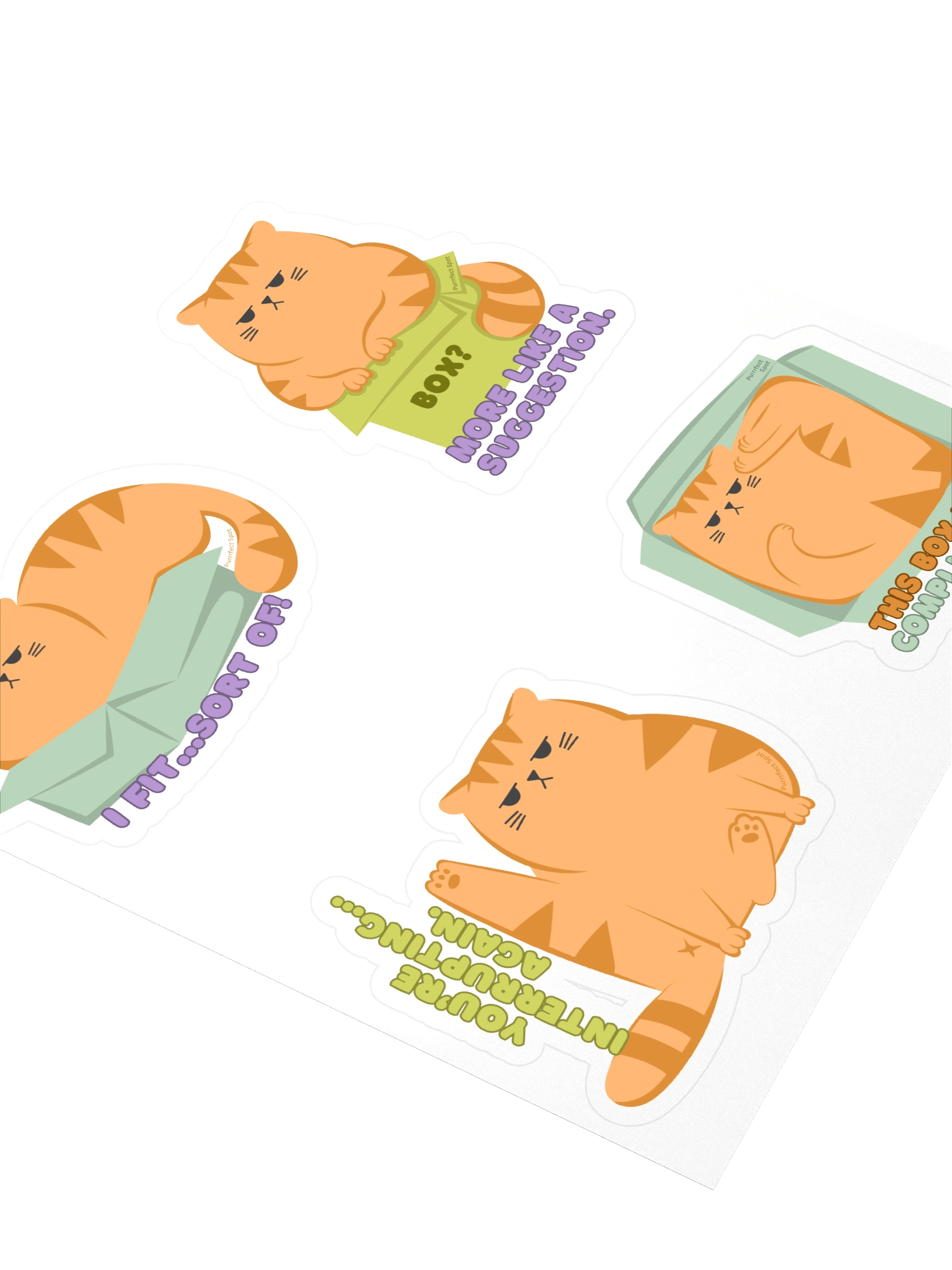 Comical Orange Cat Sticker Set product image (3)