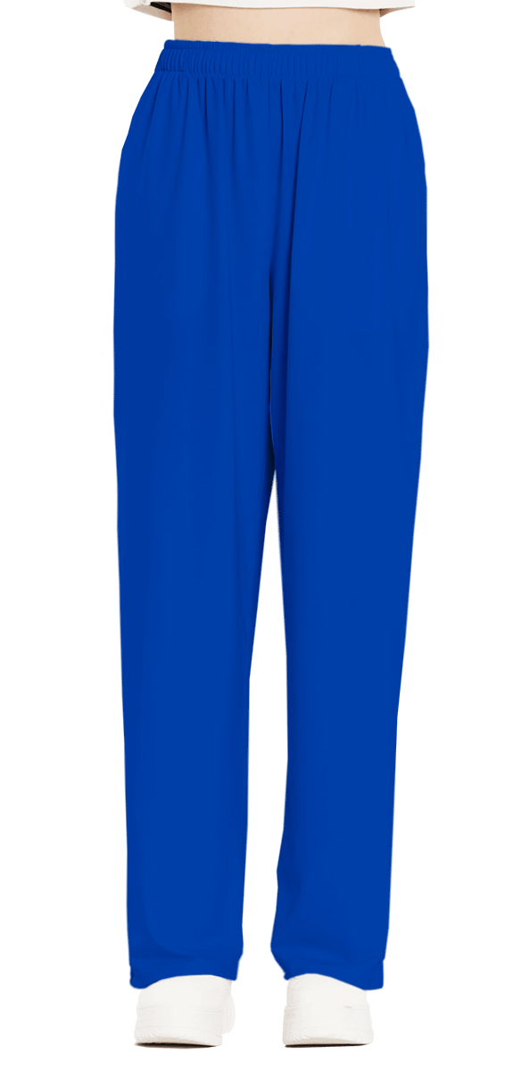 Plain Color Absolute Blue Wide-Leg Pants product image (2)