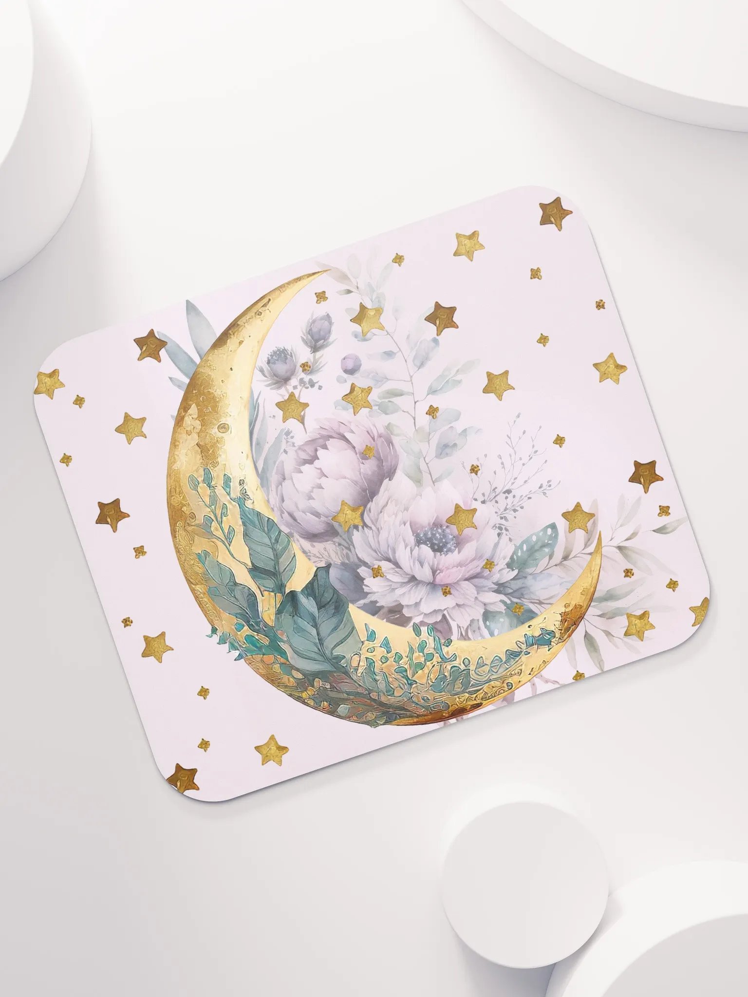 Boho Moon Design With Golden Stars Mousepad product image (7)