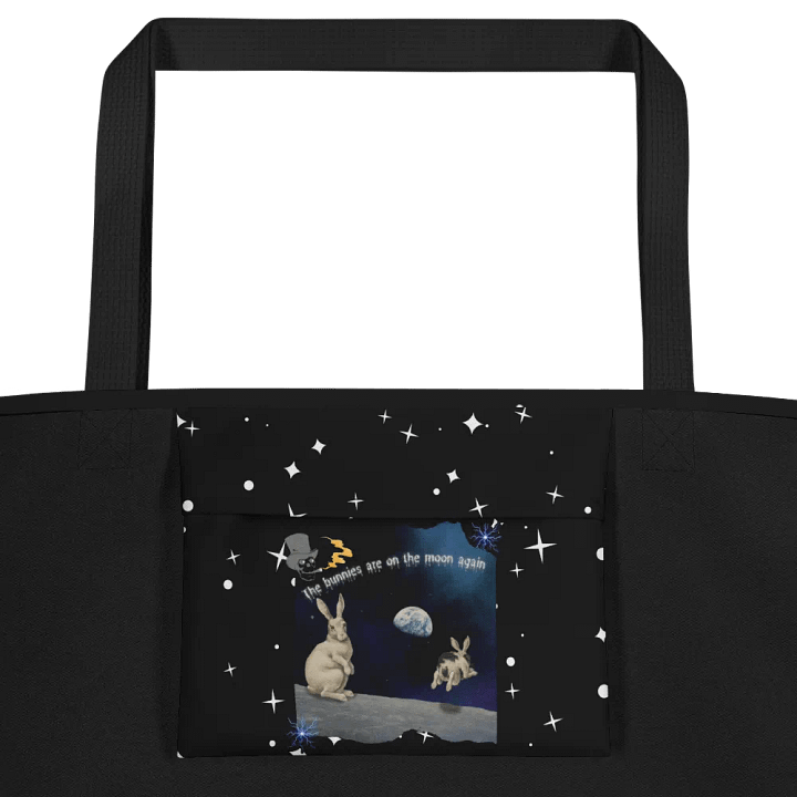 KC, Bunnies on the Moon, Black Tote product image (2)