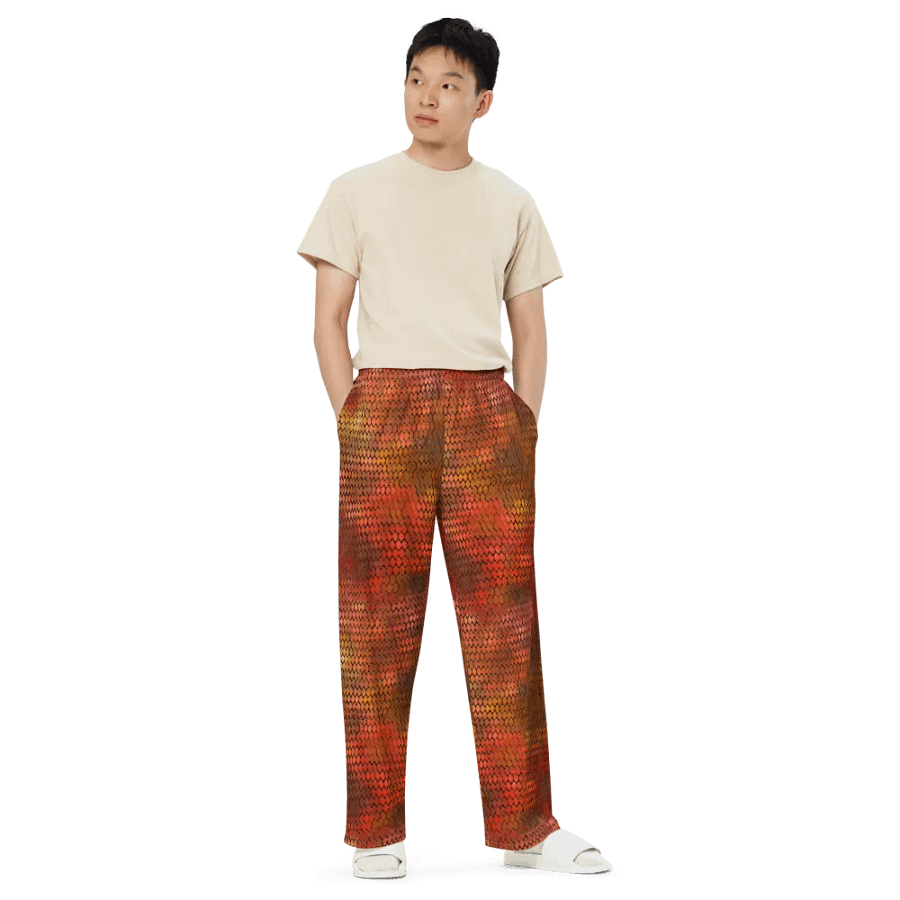 Orange Dragon Scales Wideleg Pants product image (6)