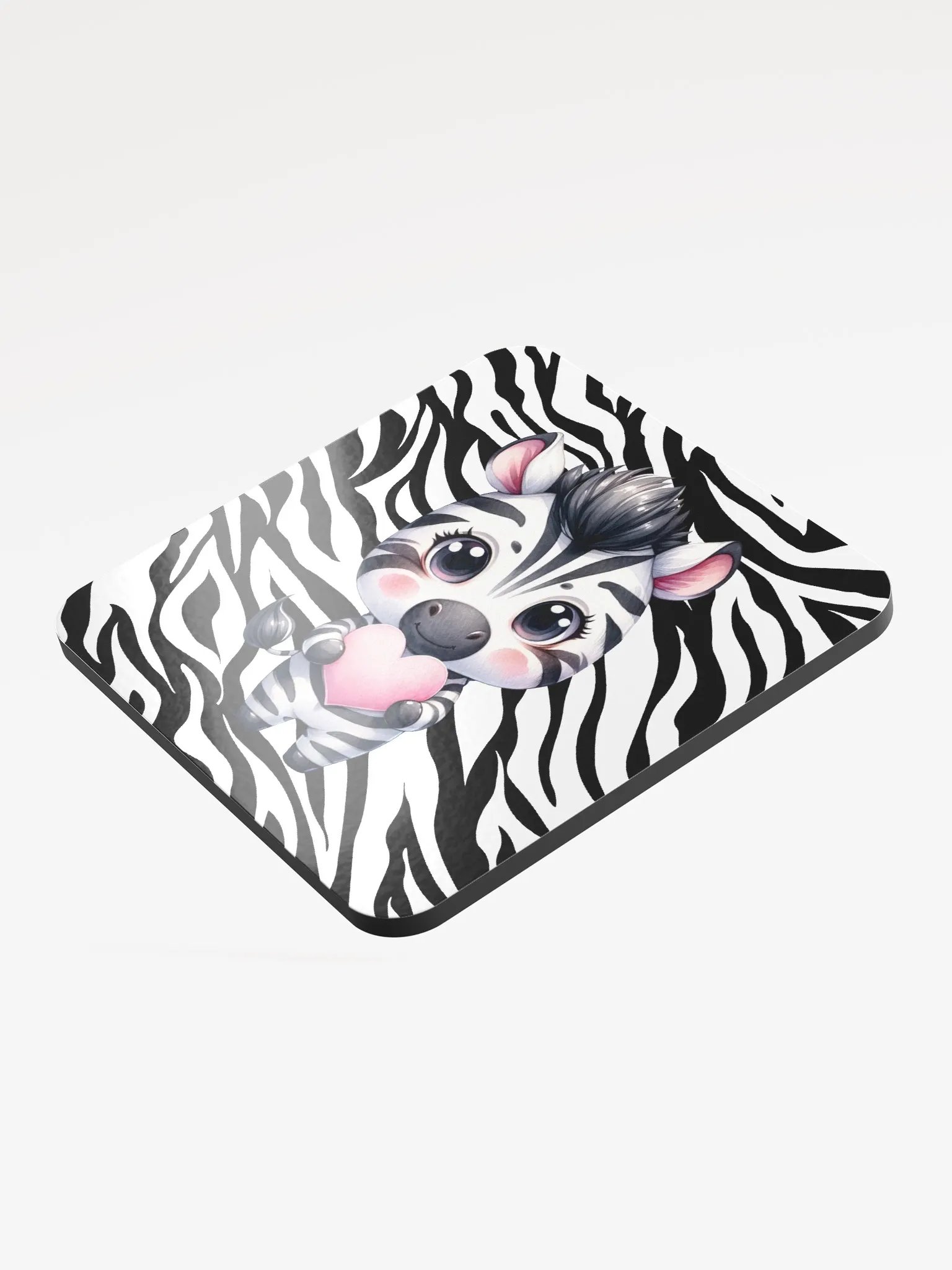 Zebra holding a heart coaster. Ehlers-Danlos awareness. product image (4)