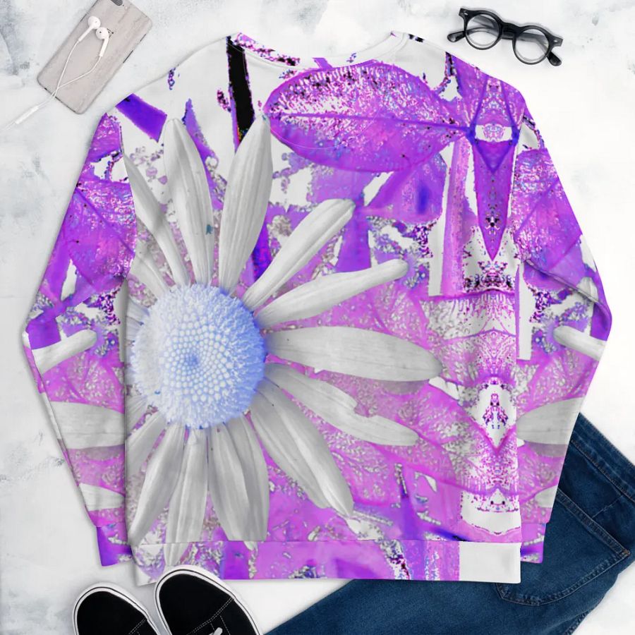Cool Vivid Abstract Daisy Flower Unisex Sweatshirt product image (11)