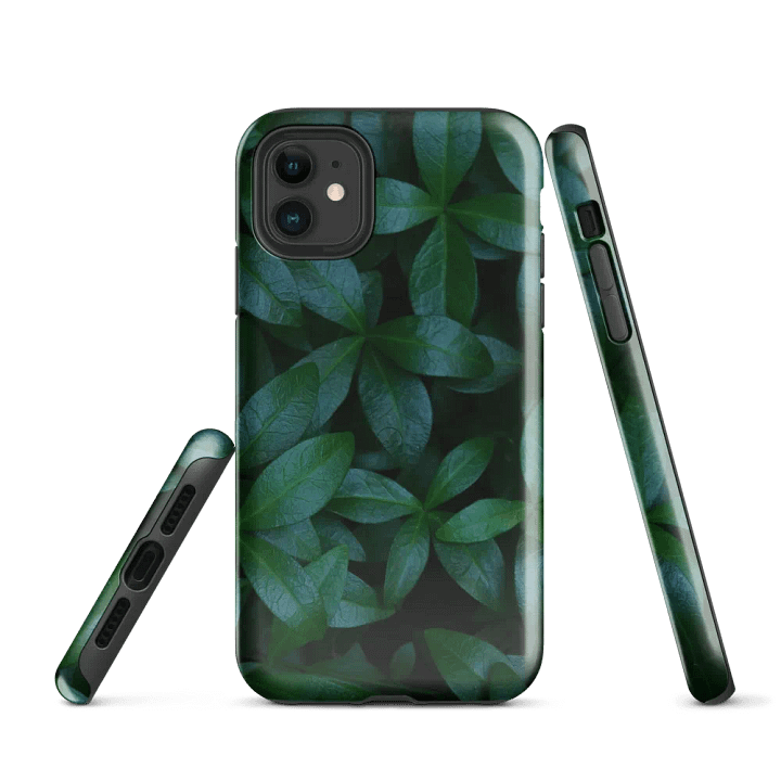 Glossy Green Leaves iPhone® Tough Case product image (1)