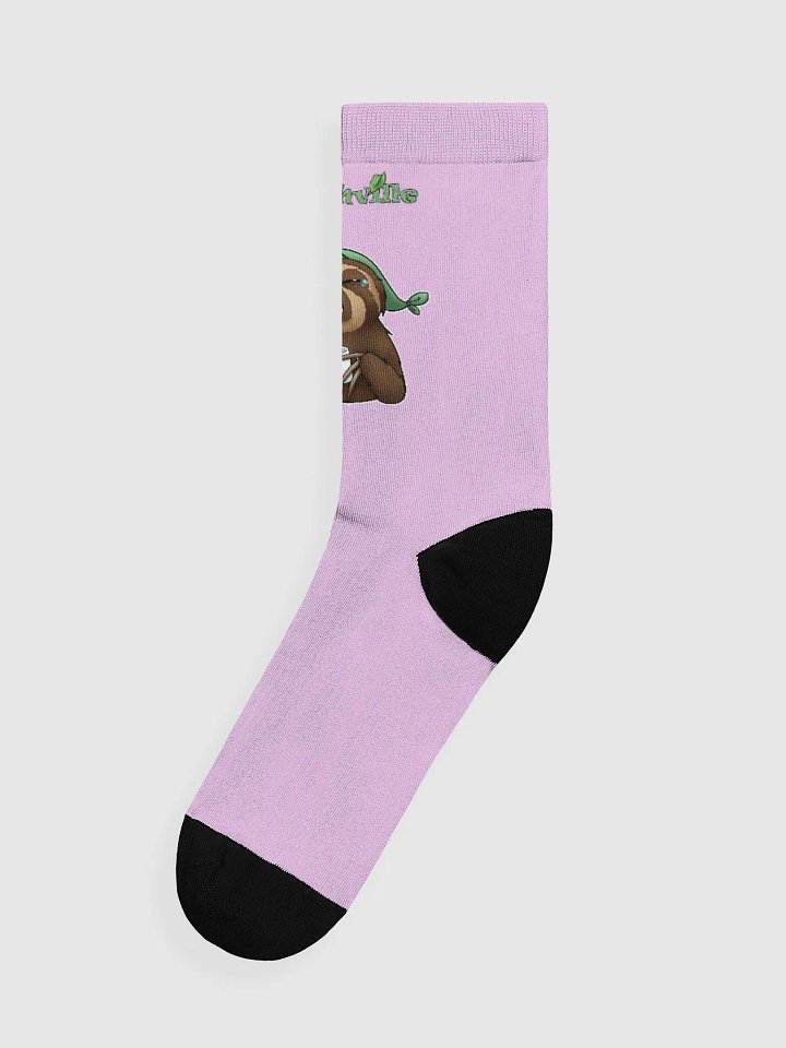 Sleepy Sloth Pink Crew Socks product image (1)