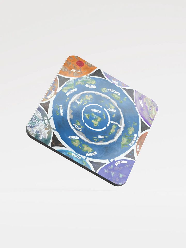 Beyond The Ice Wall Map Glossed Cork Coaster product image (1)