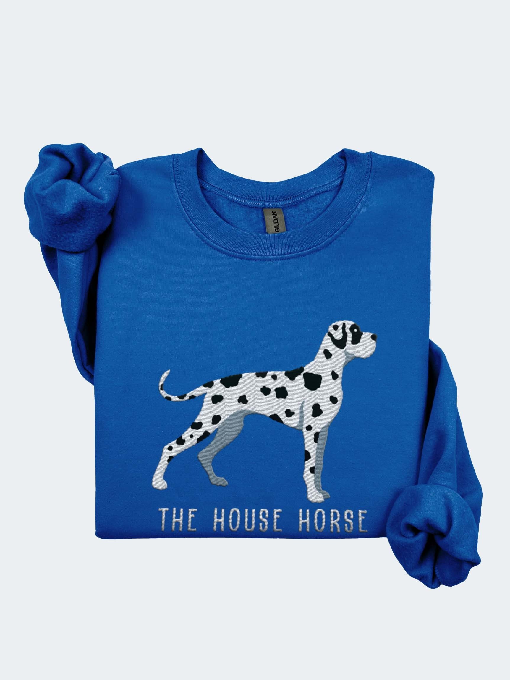 The House Horse Sweatshirt (Embroidered) of a Great Dane(Harlequin) product image (1)
