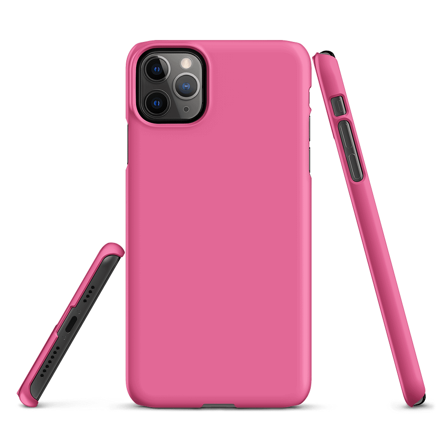 Flamingo Pink Solid Color iPhone® Matte Snap Case product image (3)