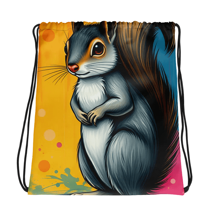 Squirrel Splatter Drawstring Backpack product image (1)