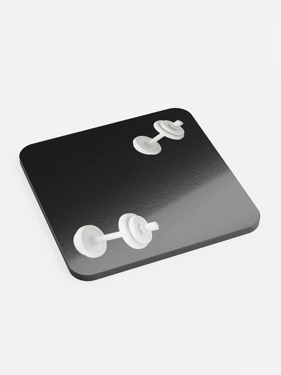 Black White Double Dumbbell Cork Coaster product image (2)