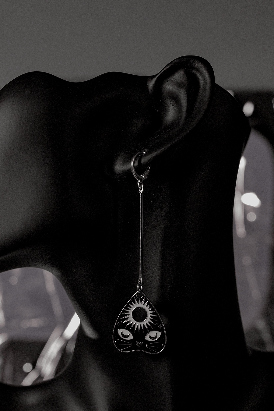 Cat Eyes Planchette Earrings [Silver] product image (1)