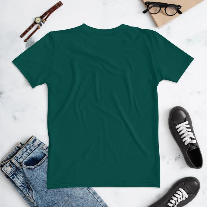 Plain Dark Green True Summer Women's Crewneck Polyester Heavyweight Premium T-Shirt by Treasure Pie product image (2)