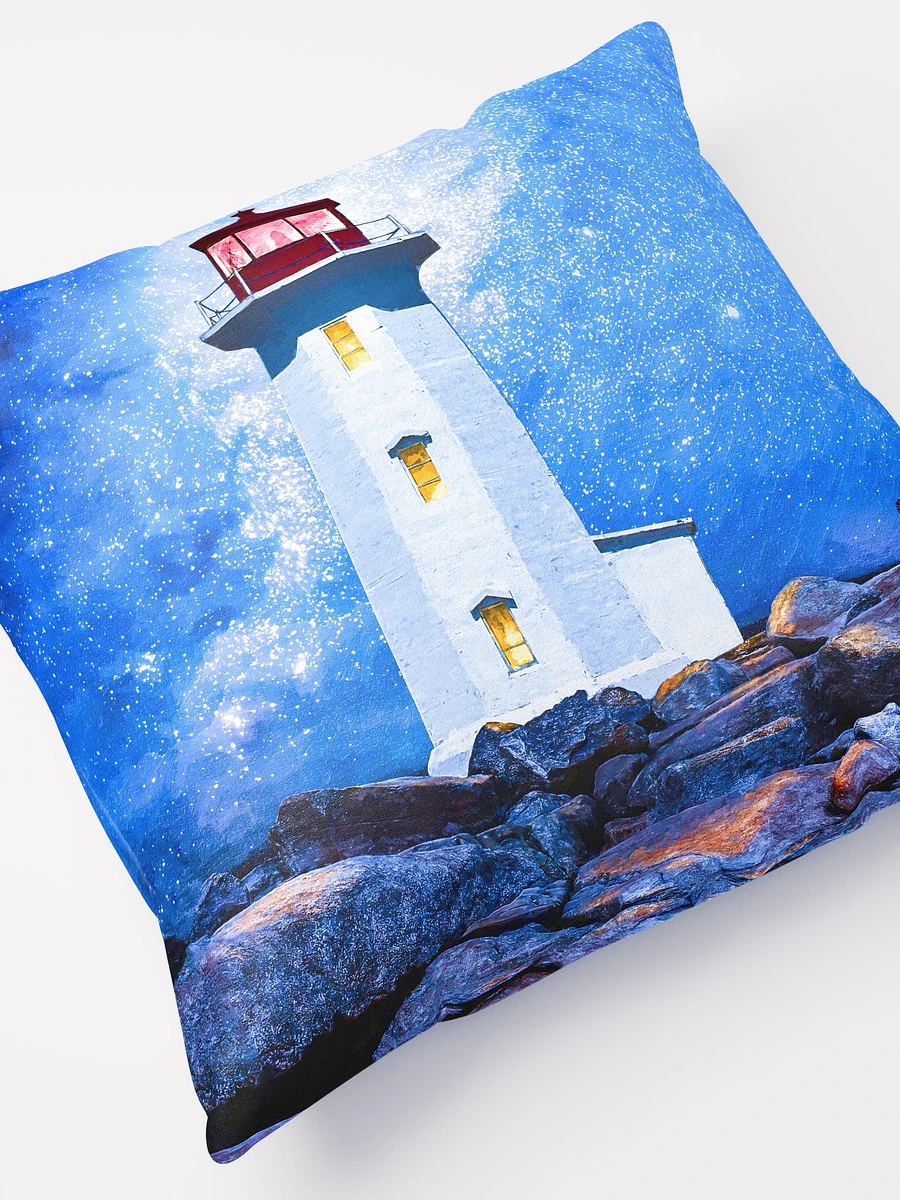 Peggy's Cove Lighthouse By Night - Nova Scotia Throw Pillow product image (5)