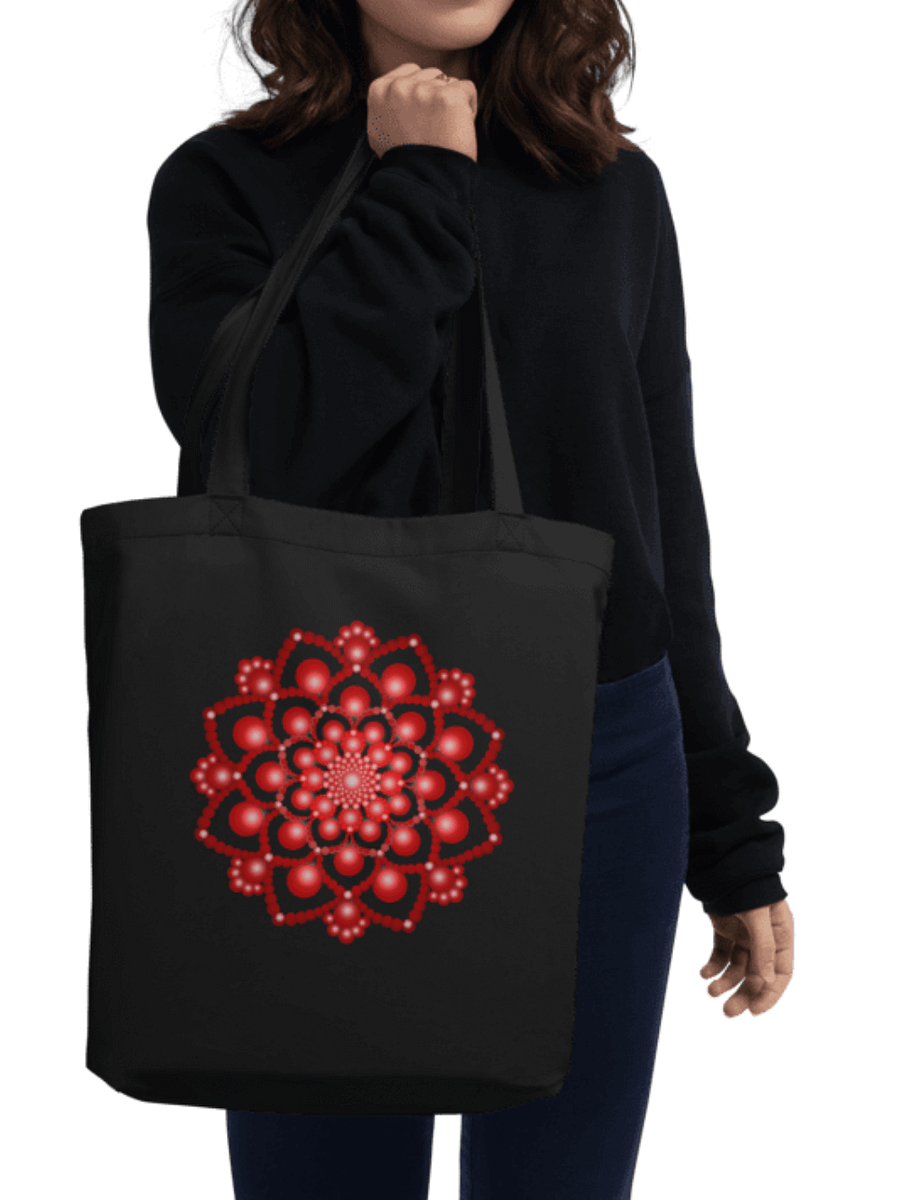 Red Dot Mandala Eco-Friendly Organic Tote Bag product image (6)