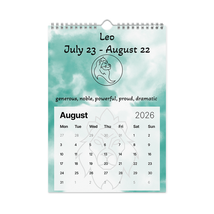 2026 Zodiac Wall Calendar product image (2)