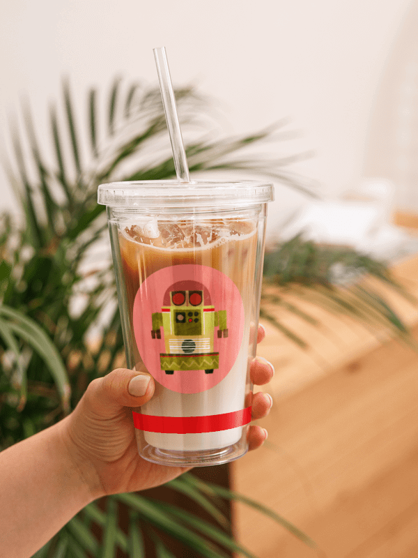 Atomic Robot Party - Clear Plastic Tumbler 02 product image (2)