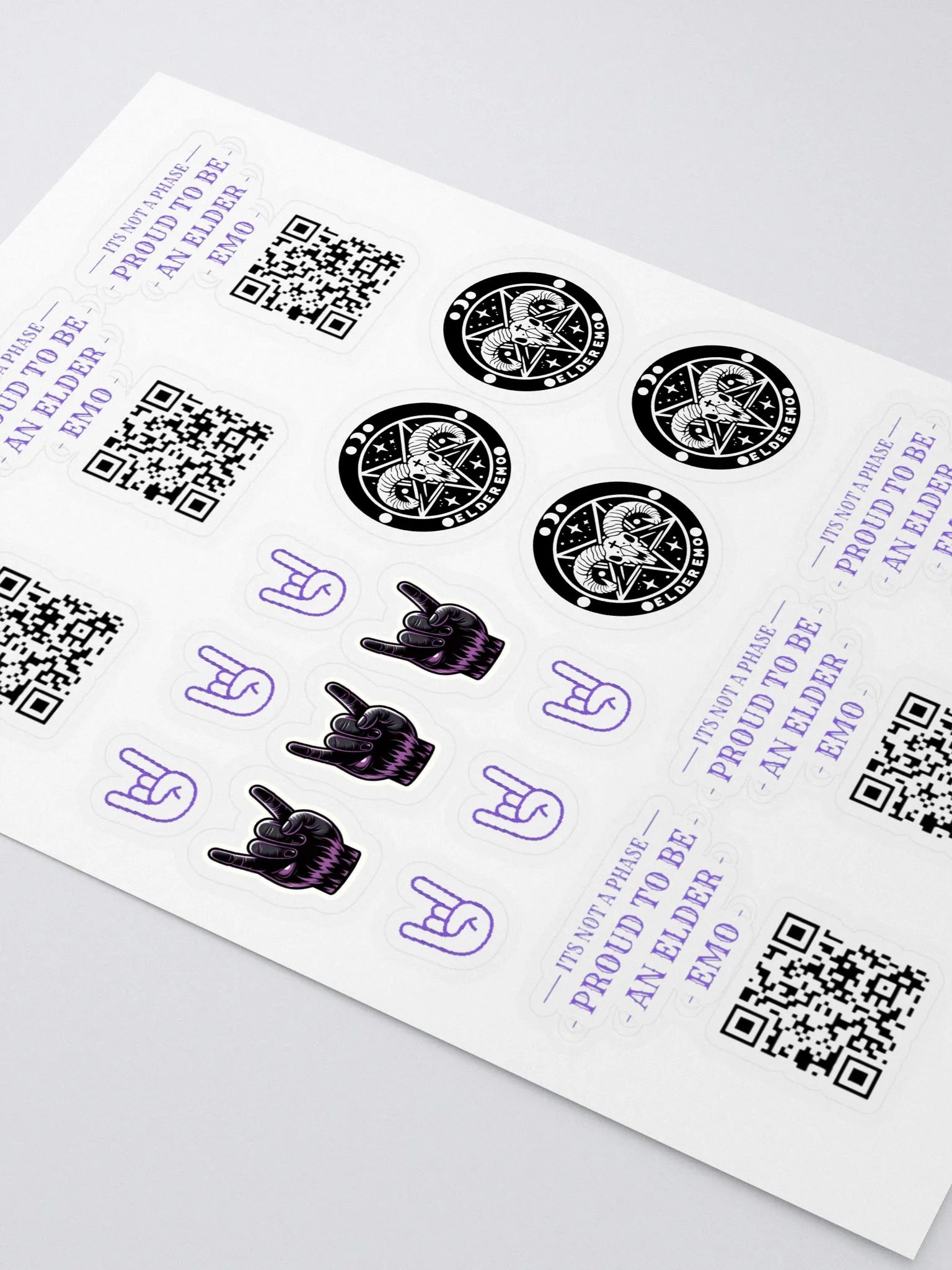 Elder Emo QR Code Sticker Sheet product image (2)