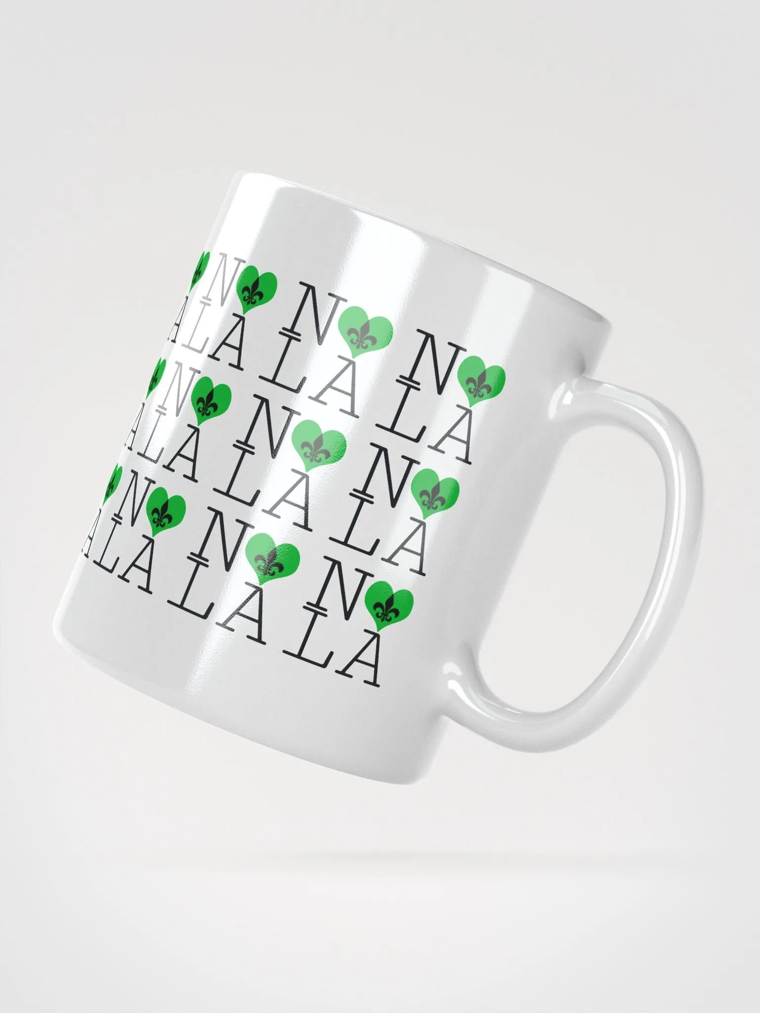 I LOVE NOLA **LEGACY MUG** (GREEN HEART INFINITY WALL) product image (2)