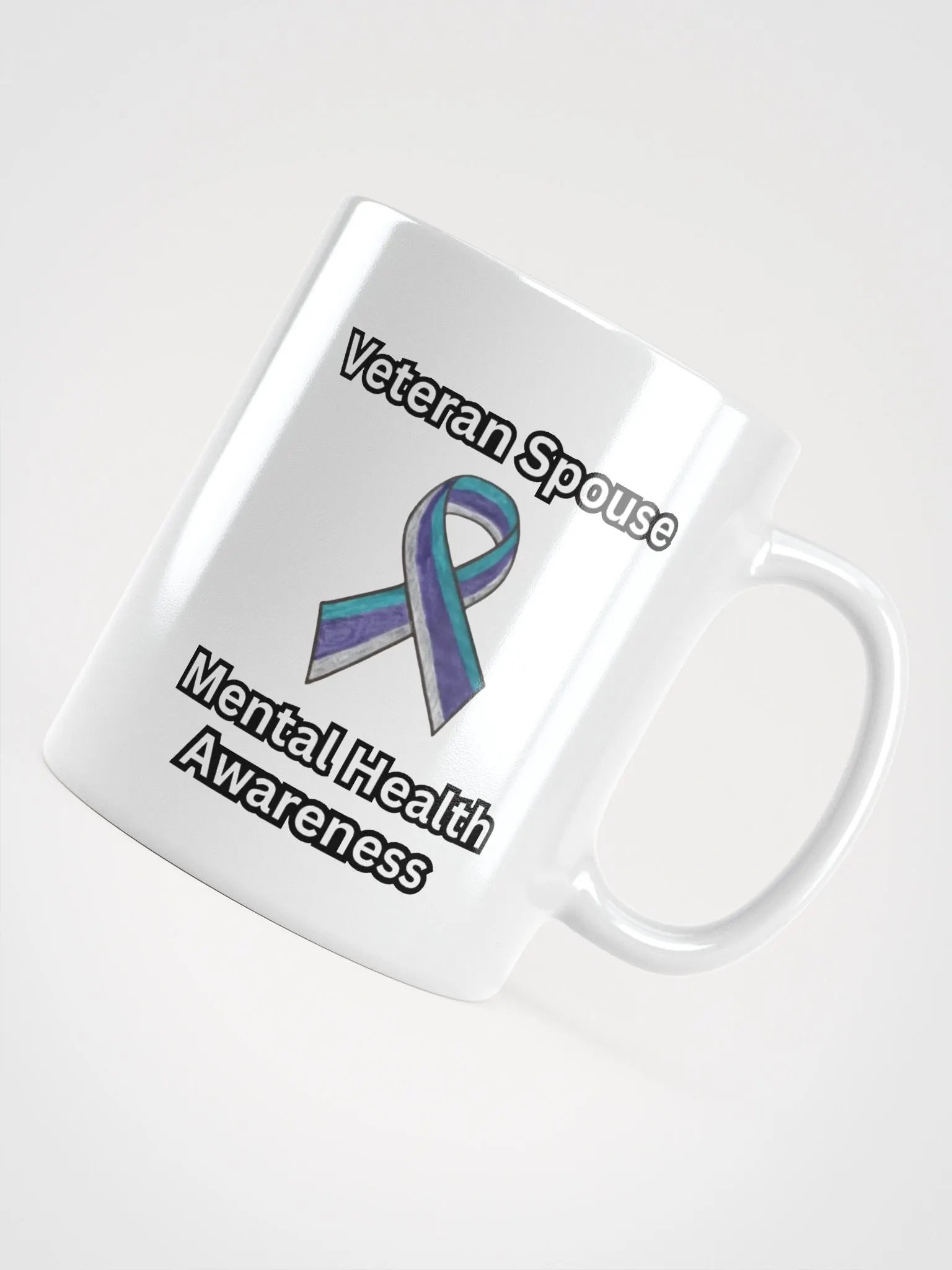 Veteran Spouse Mental Health Awareness Ribbon Mug product image (11)