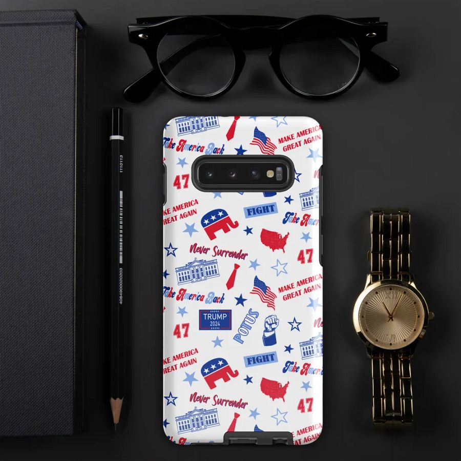 Trump 2024 Republican Patriot Make America Great Again White Pattern Phone Case for Samsung product image (6)