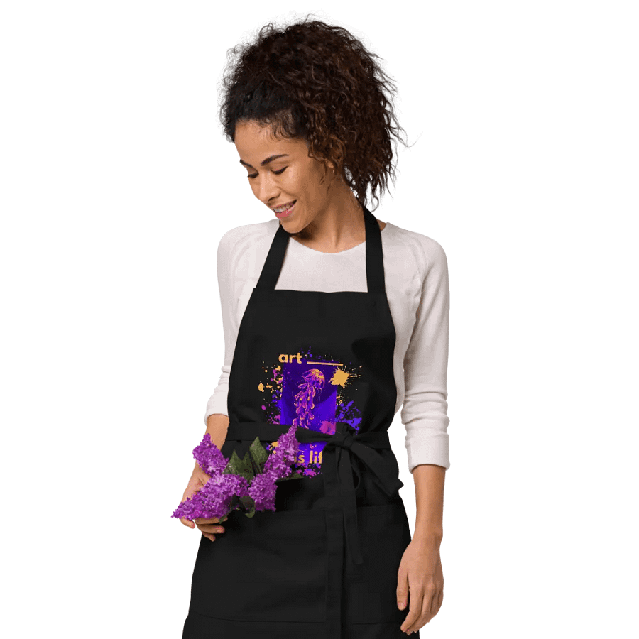 Organic Cotton Neon Jellyfish Art Apron product image (10)