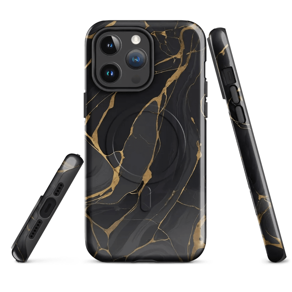 MagSafe® Tough Case for iPhone – Ebon Gold Waves product image (1)