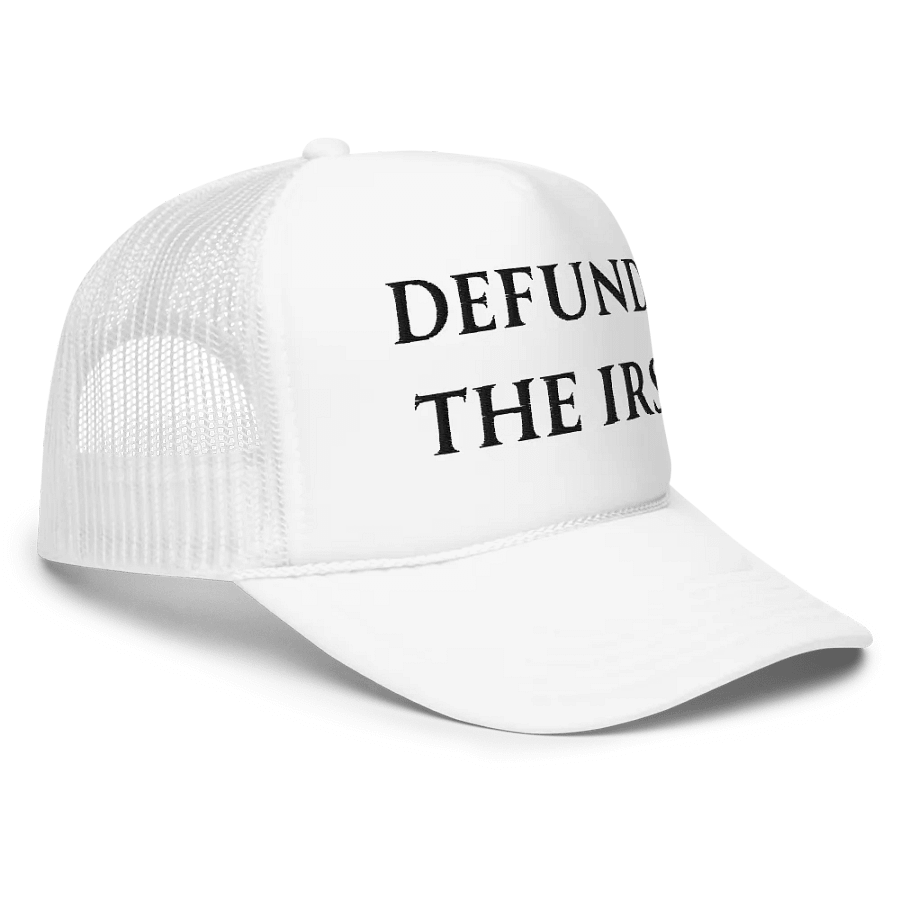 Defund the IRS GOAT MODE Embroidered Trucker Hat White product image (3)