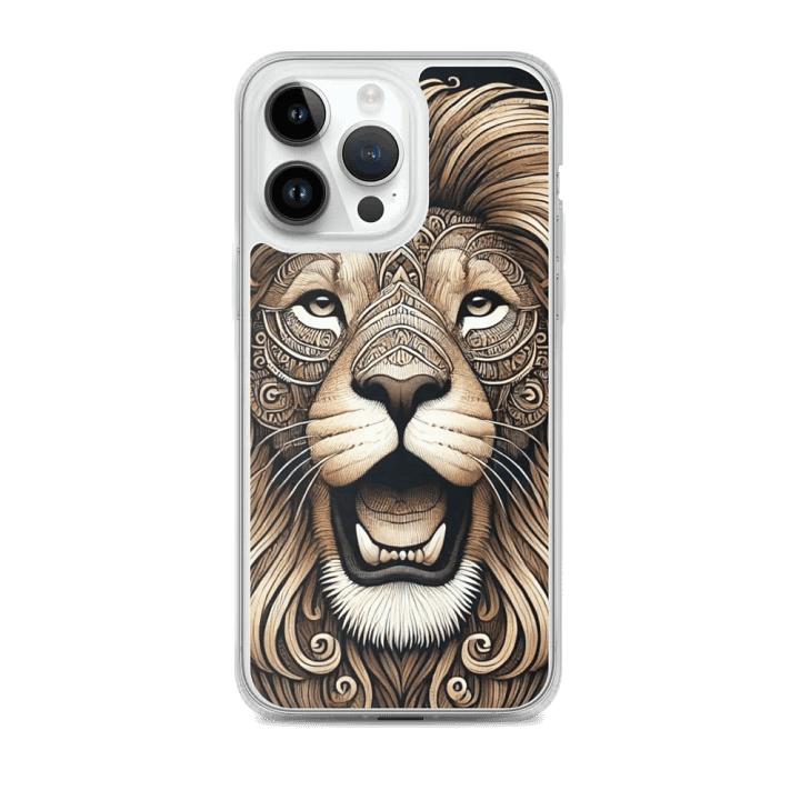 MagSafe® Clear Case for iPhone® | AI-Designed Male Lion Mandala Motif product image (2)
