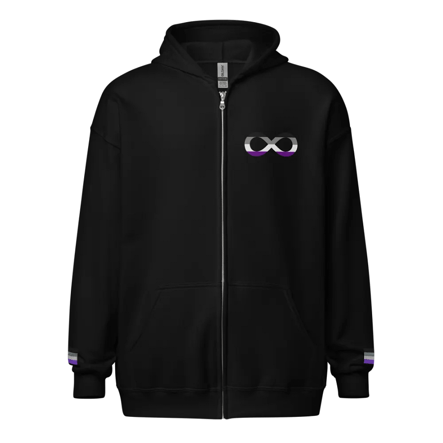 Floral Autistic Ace Infinity Pride Hoodie (Zip, Front + Back Design) product image (1)