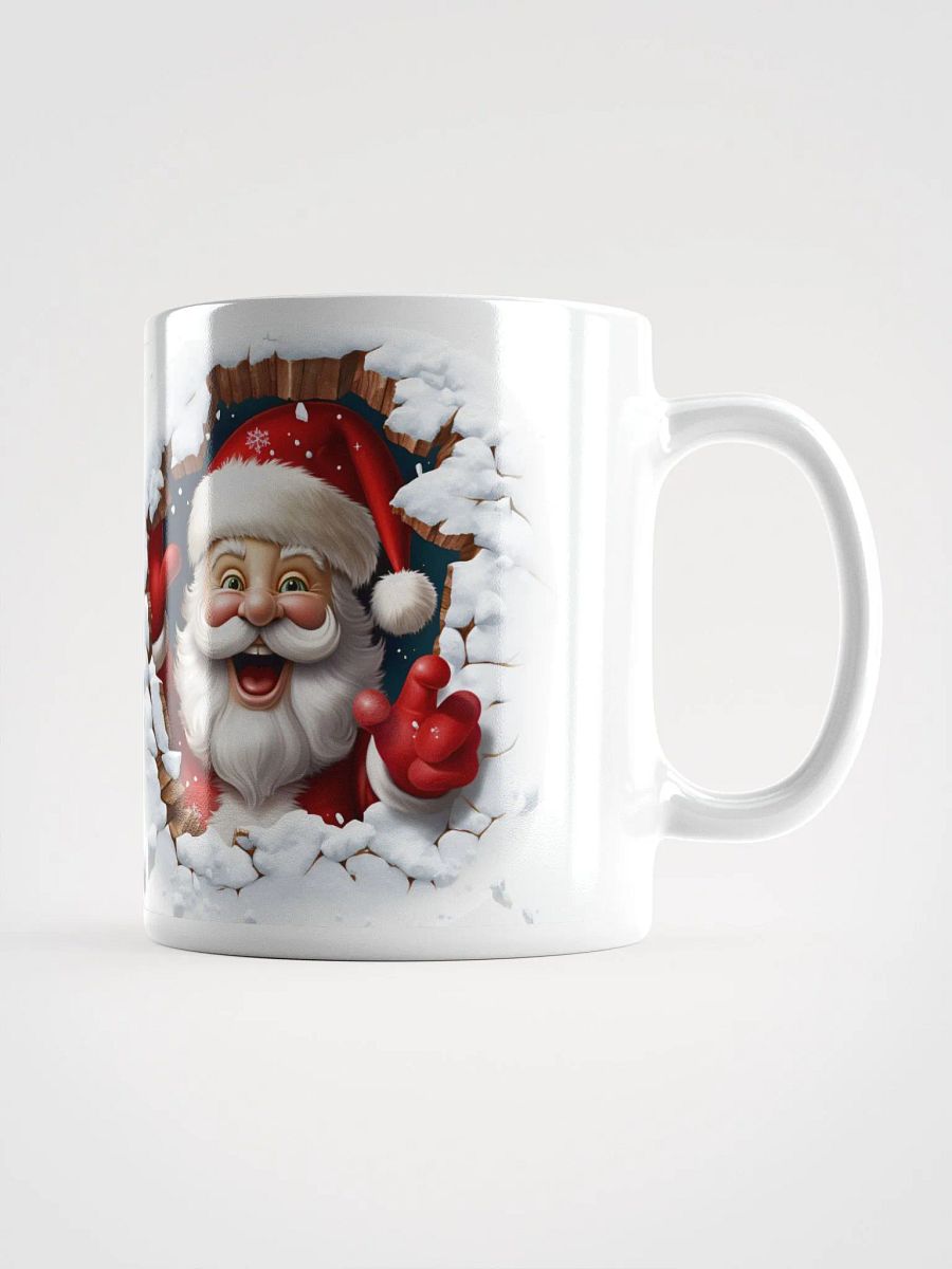 Peek-a-Boo Santa 3D Christmas Mug - Jolly Double-Sided Design product image (1)