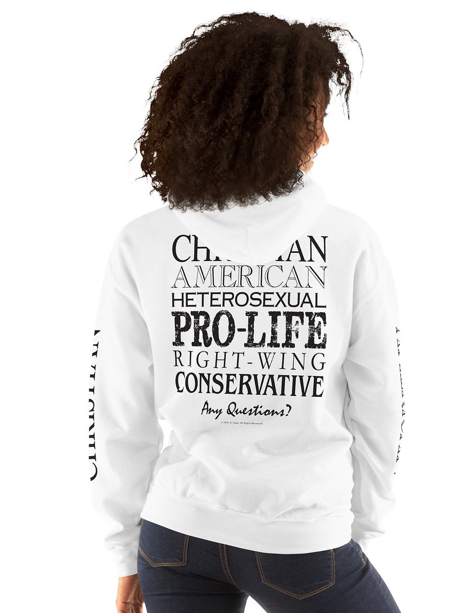 Christian American Hoodie | Pro-Life Right-Wing Unisex Sweatshirt | Patriotic Faith-Based Apparel | Traditional Value Gift Unisex Hoodie product image (25)