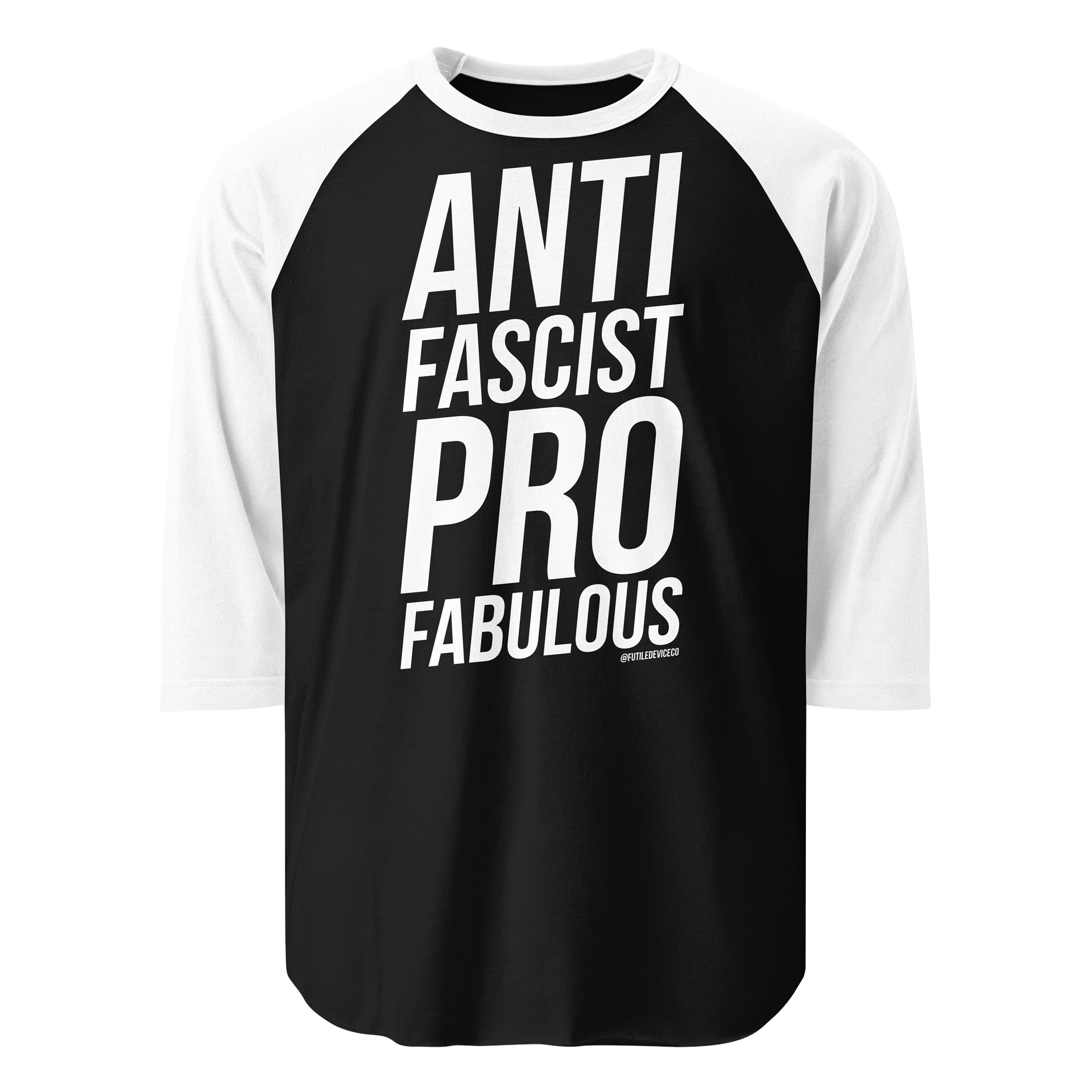 FUTILE DEVICE: ANTI FASCIST PRO FABULOUS (BASEBALL TEE) product image (1)