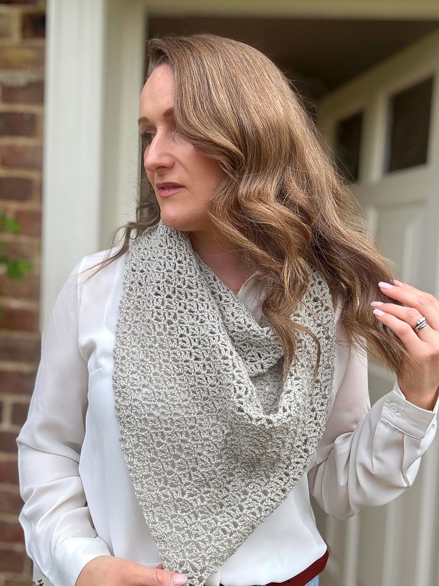 Serenity Shawl Triangle Modern Lace Crochet Pattern PDF product image (3)