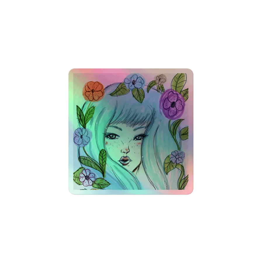 Blue Flowers Holo Sticker product image (1)