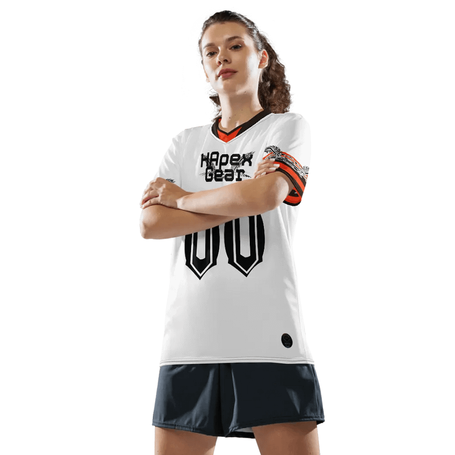 Dieter - White - Recycled Unisex Sports Jersey - Black HApex Gear Black Logo product image (10)