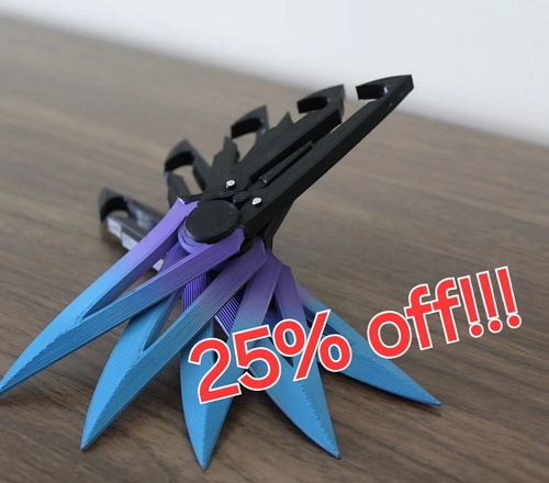 Shout out to all Dead By Faylight fans!!

Currently offering these trickster throwing knives 25% off!

Get these 3d printed a...