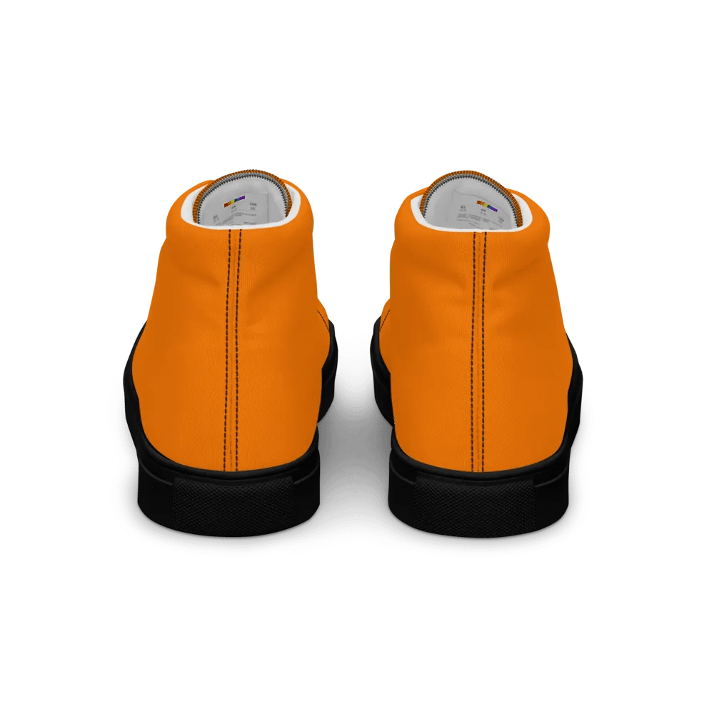 Men's Plain Color Orange High Top Canvas Sneakers product image (4)